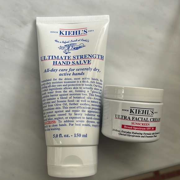 Kiehl’s Ultimate Strength Hand Salve and Ultra Face Cream Sunscreen